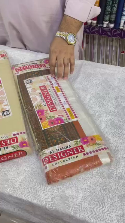Designer Linen 3pc by Al-Hamra Textiles - D.304A
