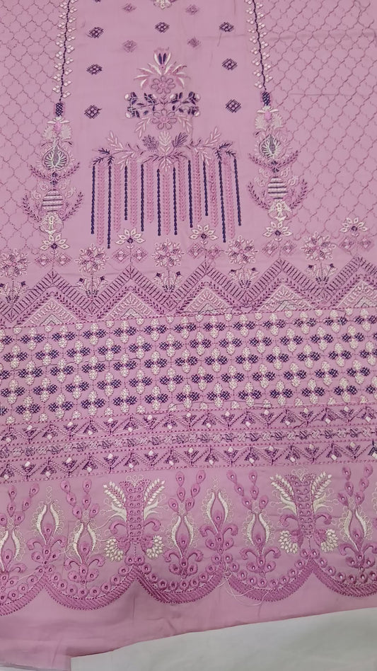 Menakari Embroidered Lawn Suit with Jacquard Dupatta – 3 Piece