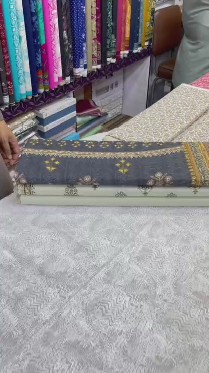 Virsa Jacquard Lawn 3pc Unstitched Suit by Imwaj